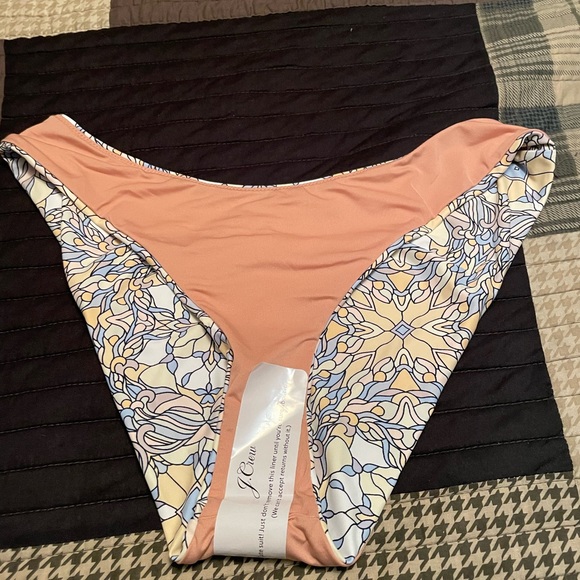 1JC.- J Crew Bikini Swim Bottom Floral Abstract Print Cheeky Sz L - Picture 4 of 4